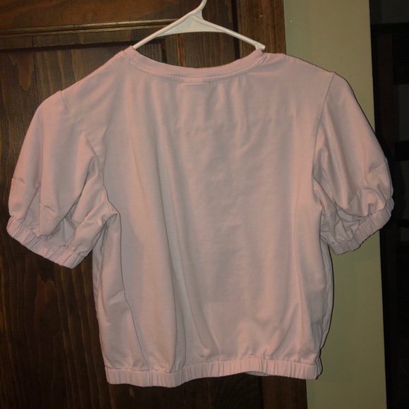 Periwinkle ruched sleeves cropped blouse - Picture 2 of 2